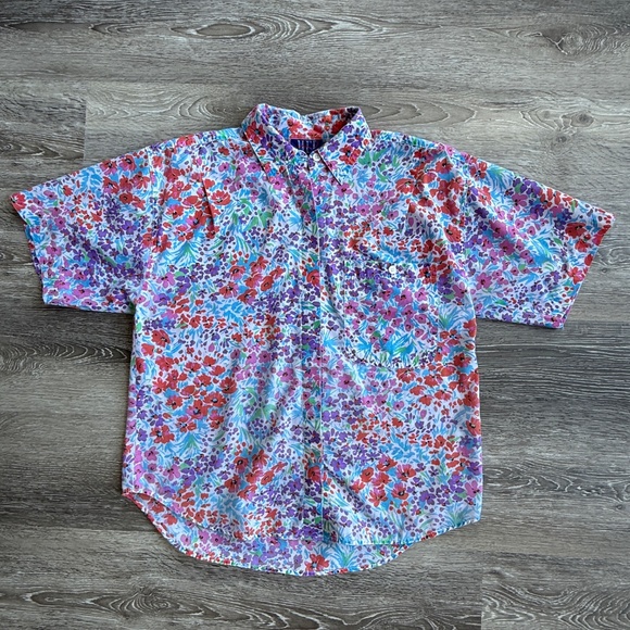 Lightweight Vintage 90s Floral Button Up Shirt - Picture 2 of 9